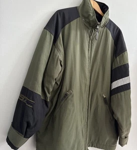 Vintage Structure Sport Jacket In Green Zippered Pockets Men’s Sz L Missing Hood - Picture 1 of 14