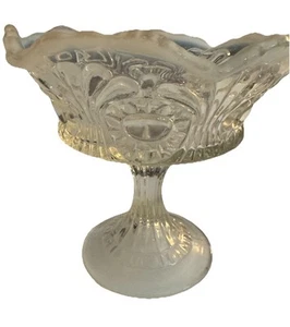 Vintage Fenton Art Glass Scroll & Eye Pattern Opalescent Footed Compote 5.25" - Picture 1 of 11
