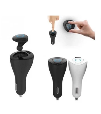 NEW Roman R6000 4.0 Hands Free Bluetooth Earbud W/USB Car Charger BLUE - Image 1 of 4