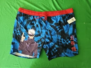 Hot Topic Jujutsu Kaisen Gojo Men's Blue Wash Swim Trunks Crunchyroll 3xl - Picture 1 of 5