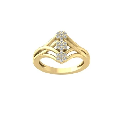 0.25Ct Lab Grown Diamond Composite & Cluster Ring Size 7 10K Yellow Gold 2.81gm - Image 1 of 4