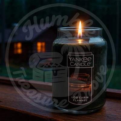Yankee Candle Log Cabin Flannel 22 oz Large Jar Black Pepper Cinnamon Sandalwood - Image 1 of 3