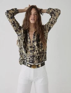 Maison Hotel "Georgia" long sleeve sheer blouse size L /UK12 - Bild 1 von 13