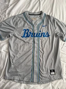 Nike NCAA UCLA Bruins Full Button Baseball Jersey Wolf Gray Size XL  - Picture 1 of 17