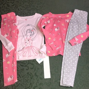 NWt carters 4 pc pajamas 4 Ballerina dancer dancing dreams birthdays winter fall - Picture 1 of 9