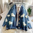 Girl Embroidered Sweater Cardigan Knitted Kawaii Preppy Casual Thick Coat