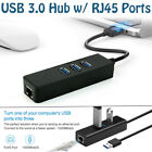 3-Ports USB 3.0 Hub Gigabit Ethernet Lan RJ45 Network Adapter to 1000Mbps PC Mac