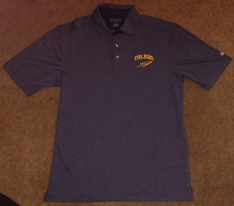 NWT Champion University of Toledo Rockets Embroidered Polo. Navy. Sizes M - XXL Cover
