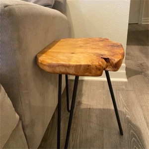 Cedar Roots Natural Edge End Table Wood Side Table Nightstand 13.5''x12''x17.4"H - Picture 1 of 11