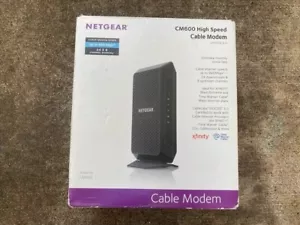 NETGEAR CM600 High Speed Cable Modem DOCSIS 3.0 with Power Adapter & Cable - Picture 1 of 7