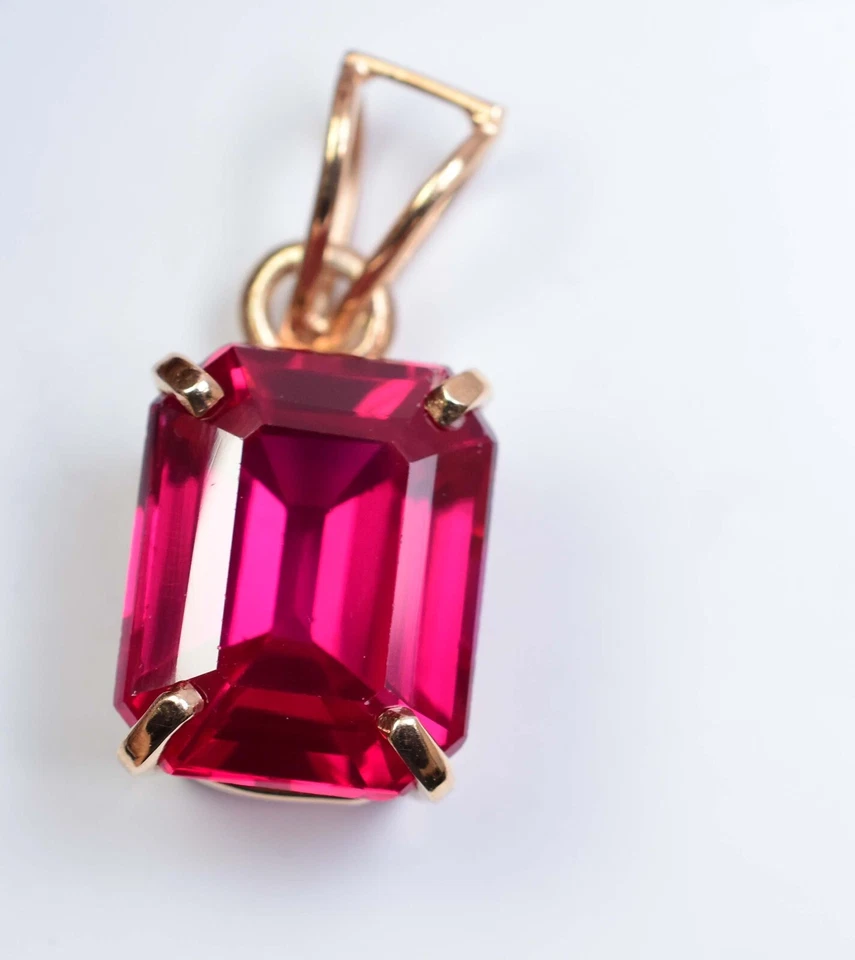 Natürlich Rot Rubin 925 Sterling Silber Anhänger 18 X 14 MM Smaragd Zertifikat - Bild 1 von 4