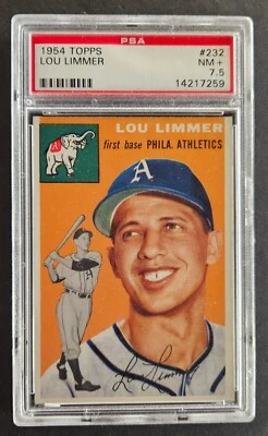 1954 Topps Baseball Card #232 Lou Limmer - Philadelphia Athletics - PSA 7.5 NM+ - Image 1 of 2