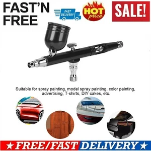 AR130K 0.3mm Nozzle Pneumatic Spray Gun 7CC Spraying Gun Art Airbrush Set Black - Picture 1 of 9