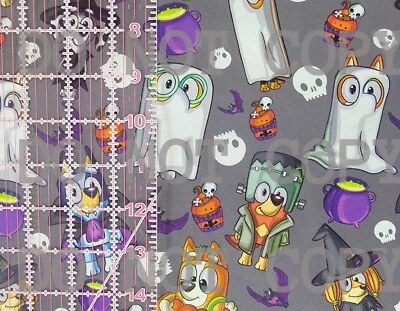 Custom Cotton Woven Fabric TV Show Cartoon Bluey Toddler Halloween 1/4 Yard - Image 1 of 2