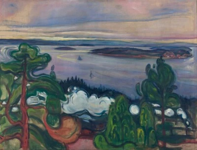 Train Smoke 1900 Edvard Munch Art Print – Expressionist Landscape Norway Scene - Image 1 of 2