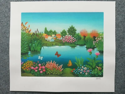 Ivan Stefanek Farblithografie Tanz der Schmetterlinge signiert numm. XXII / XXXV - Bild 1 von 4