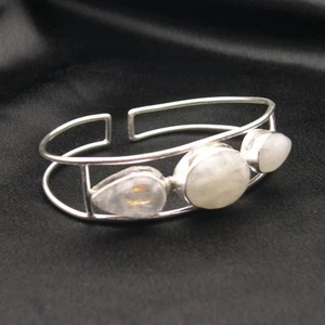 Wholesale Artist-Crafted Handmade Sterling Silver Moonstone Adjustable Bracelet - Picture 1 of 1