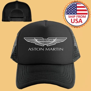 Aston Martin Black Adjustable Trucker Hat Cap Size Adult - Picture 1 of 2