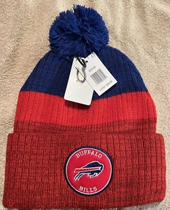BUFFALO BILLS NFL FOOTBALL NFL 2-TONE KNIT POM BEANIE CAP HAT NWT 30$ Tags - Picture 1 of 4