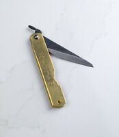 Aogami Kataha Brass Higonokami Traditional Japanese Folding Pocket Knife
