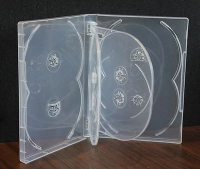 Nuevo 6 Pk Cristal Transparente Multi DVD Estuche Caja 22mm 8 Discos Soporte Con Solapa Premium Foto 1 de 4