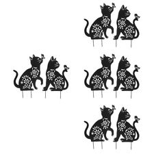  8 pcs Garden Cat Stake Artificial Cat Outdoor Statue Decoration Iron Stake