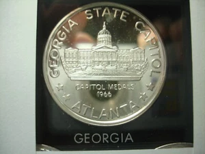 GEORGIA STATE OF THE UNION SERIES 1.1 OZ .999 FINE SILVER PROOF UNC TOKEN/MEDAL - Picture 1 of 8