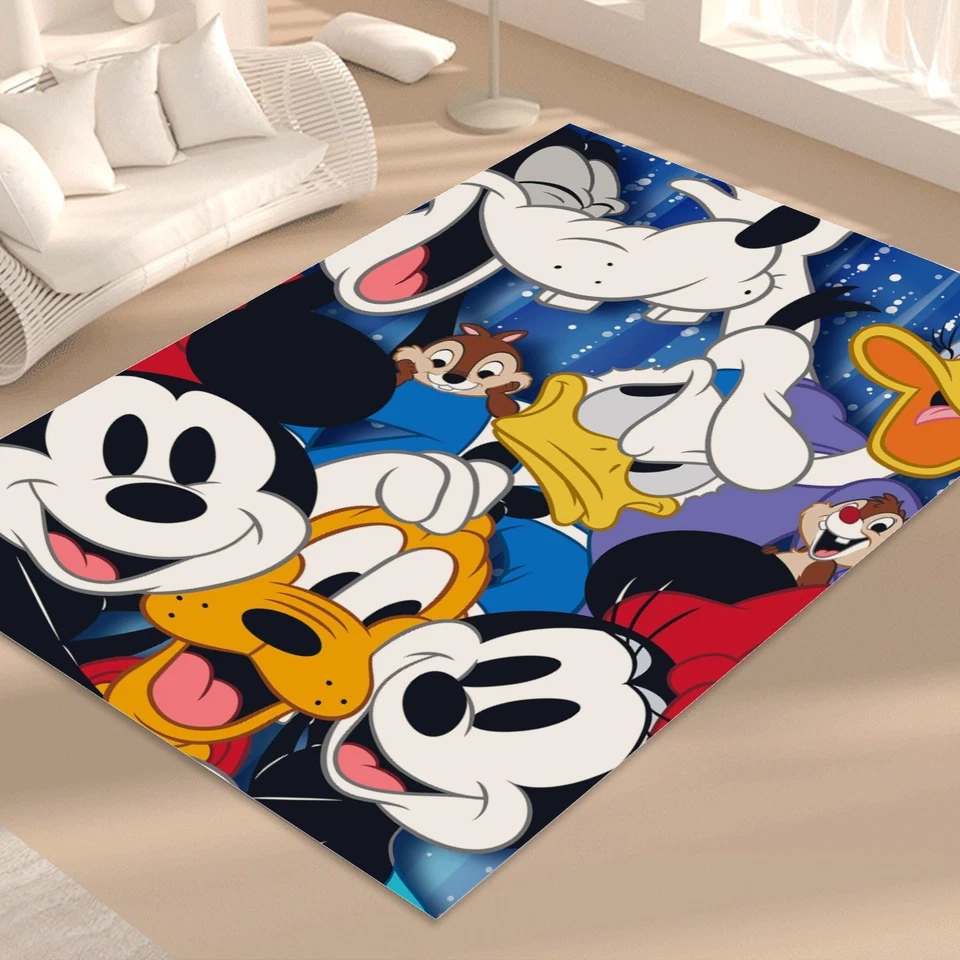 Mickey Mouse & Friend Print Foldable Rectangular Floor Mat Rugs Anti-Skid Carpet - Image 1 of 1