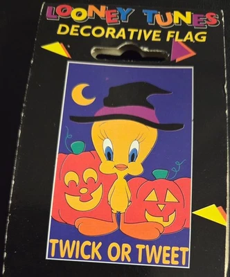 Halloween Piolín Pájaro Twick O Tweet Bandera Decorativa 28" x 44" Looney Tunes Foto 1 de 4