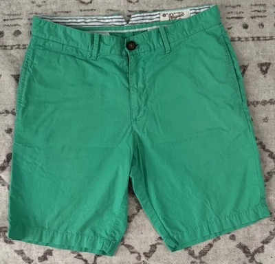 Pantalones Cortos The Original Penguin Para Hombre Talla 32 x 9.5" Corte Plano Bermudas Verde Chino Foto 1 de 4