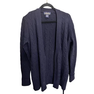 Rare Vintage Brooks Brothers 100% Lambswool M Robe Cardigan Navy Blue Comfort  - Picture 1 of 9