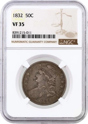 1832 50C Capped Bust Silver Half Dollar Small Letters NGC VF35 Circulated Coin - Image 1 of 4