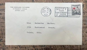 Scott #702, 2c Rotes Kreuz, aus The Basilian Fathers, Detroit, Michigan, 1931 - Bild 1 von 2