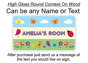 Bedroom Door Sign Plaque for Room Garden Lady Birds & Ladybugs with any name - Picture 1 of 4