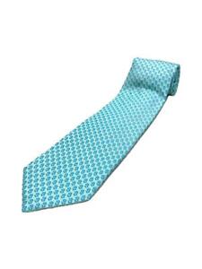 BVLGARI Tie Silk BLU Total Pattern Men