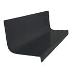 ROPPE Vinyl Stair Treads 20.4" x 54" Rubber Square Nose Metal Look in Black