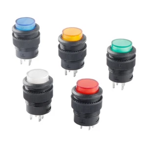 16mm Round Push Button Momentary Switch Illuminated Latching/Self Reset 5 Colors - Picture 1 of 14