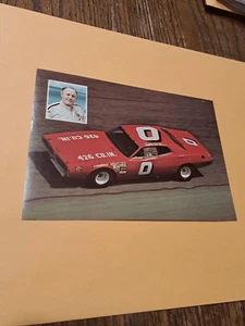 Vintage Eddie Bond #0 STP NASCAR Postcard Racing Pictorial 5x7 Unused Red Car - Picture 1 of 2