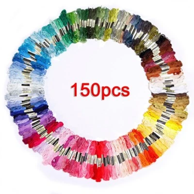 150 Skeins of Multicolored Embroidery Thread for Cross-stitch 8M New - Image 1 of 4
