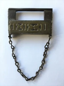Antique Padlock Touareg 19th Th Says 'Tanast' Cast And Brass Embossed No Key - Picture 1 of 12