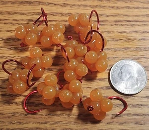 12 - Talla #1 Huevo Racimo Suave Realista Ámbar Oscuro Mosca Húmeda Salmón Cabeza de Acero - Imagen 1 de 1
