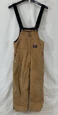 Vtg. WALLS ~ DESTROYED Youth 16/18 Regular (XL) Duck Brown Insulated Bib Overall - Image 1 of 4