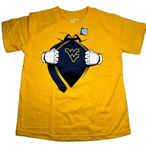 WVU Mountaineers T Shirt Football West Virginia University College Kids Size 4T - Picture 1 of 8