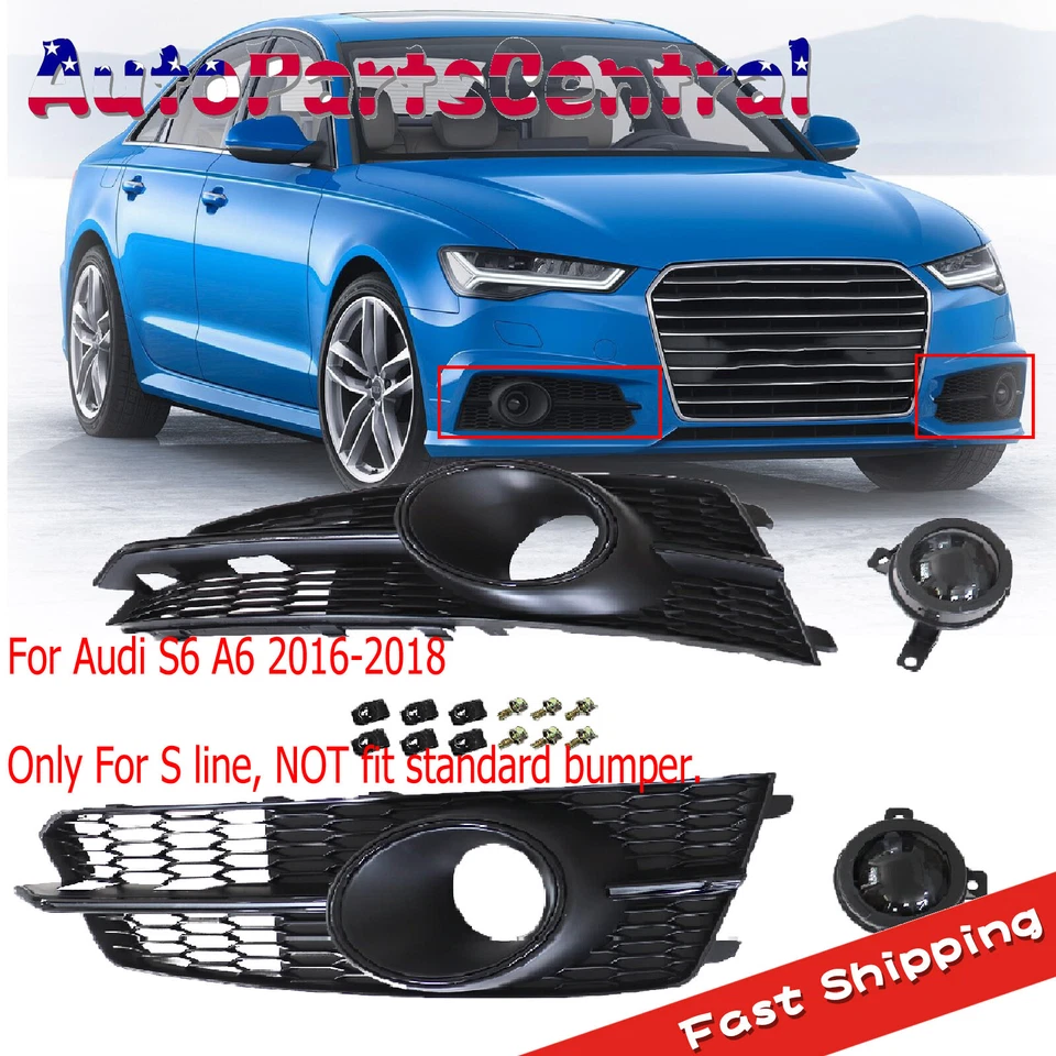 Grelha frontal de malha de favo de mel para Audi A6 S6 RS6 2016 2017 2018 - Imagem 1 de 4
