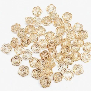 GoldenPetal Rose Buttons - 50PC, 12.5mm, Perfect for Sewing & Decoration - Picture 1 of 6