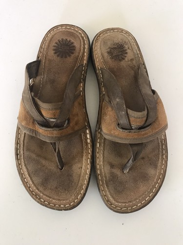 T26 Ugg Australia Matala sandali in pelle marrone shearling stile 5701 donna 9