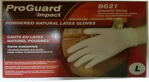 Pro Guard Disposable Latex Gloves Powder Free Natural Latex Lab Strong Size (L) - Picture 1 of 3