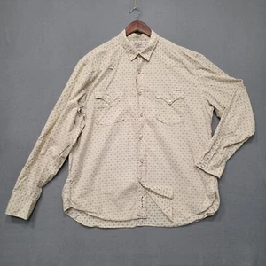 Lucky Brand Men's Cream Floral Long Sleeve Pearl Snap Western Shirt Size 2XL - Picture 1 of 7