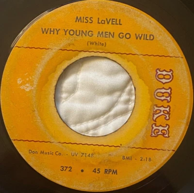 MISS LAVELL Why Young Men Go Wild DUKE 7148 '63 Soul-Funk Boulder! CRUCIAL! GOOD Foto 1 de 2