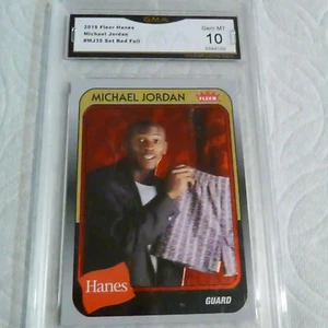 MICHAEL JORDAN BULLS 2019 FLEER HANES SET RED FOIL # MJ35 GRADED 10 L@@@K - Picture 1 of 2